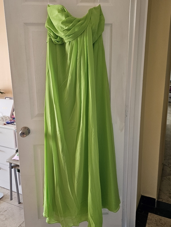Azazie Dresses & Skirts - Azazie Lime Green Strapless Chiffon Gown
